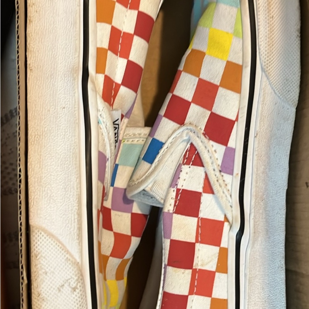 Vans Colorful Checkered Slip-On Shoes - Picture 1 of 3